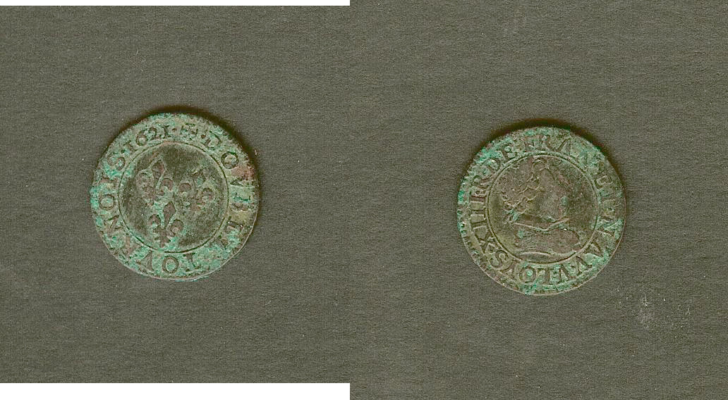 double tournois Louis XIII 1621A gVF